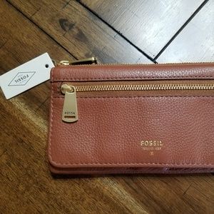 NWT Fossil Preston Flip Clutch Wallet (Brown)